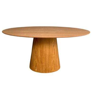 Mesa De Jantar Cone Oval 130 x 90 Cm Tampo Freijó Base Freijó Marrom