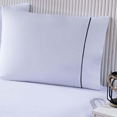 Jogo De Cama Lençol 100% Algodão Percal 150 Fios Casal Gran Moratta 3 Peças - Branco E Cinza