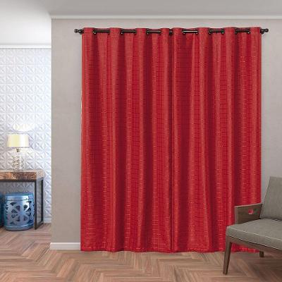 Cortina Blackout Pvc Com Tecido Voil Xadrez 2,80 M X 2,30 M - Vermelho.