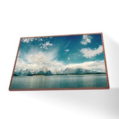 Quadro Geleira Céu Azul Canvas Sem Vidro Tamanho/moldura 120x80 Filete Cor Madeira