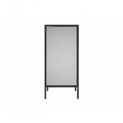 Balcão Alto Multiúso Itatiaia Smart - 1 Porta - Preto C/ Cinza Matte