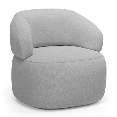 Poltrona Orgânica Giratória Living Glee Linho Cinza - Desk Design