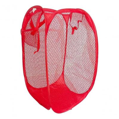 Cesto De Roupa Dobrável Organizador Brinquedo Nylon Multiuso Vermelho