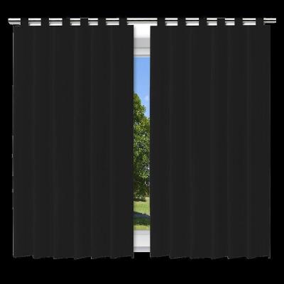 Cortina Blackout Premium Preto 280x220cm Com Alça Para Varão