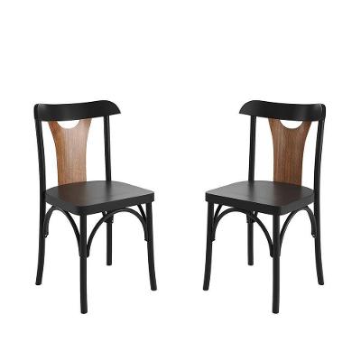Conjunto 2 Cadeiras De Madeira Maciça Apaixone Y Preto
