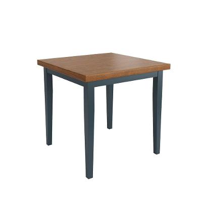 Mesa Colors Em Madeira Maciça Quadrada 4 Lugares - 80 X 80cm Azul Petróleo