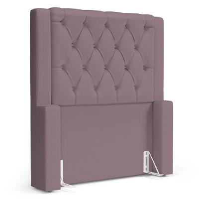 Cabeceira Atena Para Cama Box Solteiro 90cm Capitonê Com Frame Veludo Rosê - Desk Design