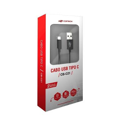 Cabo Usb-usb C 2m 2a Cb-c21bk C3tech
