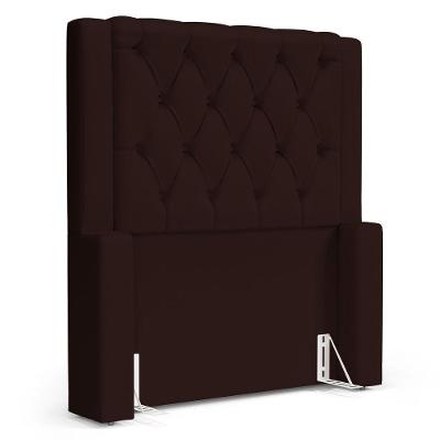 Cabeceira Atena Para Cama Box Solteiro 90cm Capitonê Com Frame Sintético Marrom - Desk Design