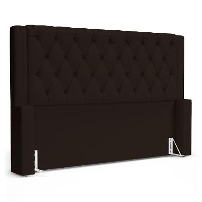 Cabeceira Atena Para Cama Box Casal Padrão 140cm Capitonê Com Frame Suede Marrom - Desk Design