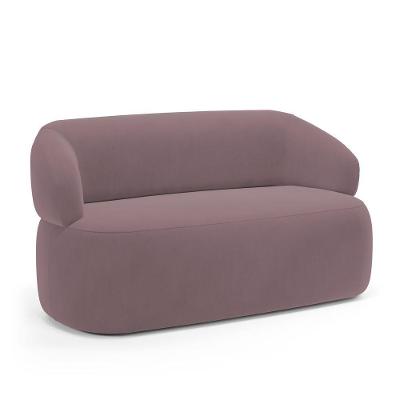 Sofá Orgânico 03 Lugares Living Glee 170cm Veludo Rosê - Desk Design