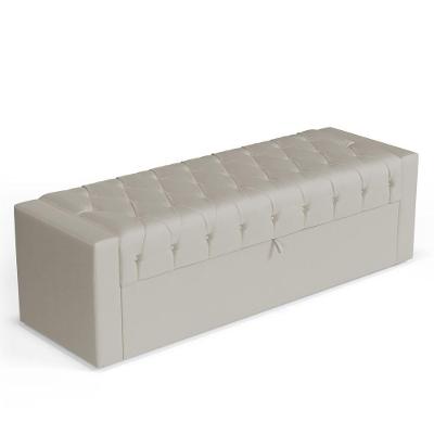 Calçadeira Báu Casal Padrão Atena 140cm Capitonê Sintético Bege - Desk Design