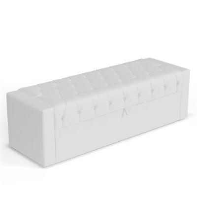 Calçadeira Báu King Size Atena 195cm Capitonê Sintético Branco - Desk Design