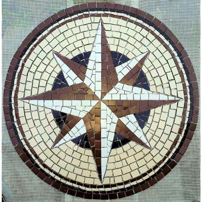 Rosa Dos Ventos Em Mosaico Cerâmicas Tamanho 130cm