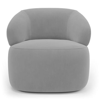 Poltrona Orgânica Giratória Living Glee Veludo Cinza - Desk Design