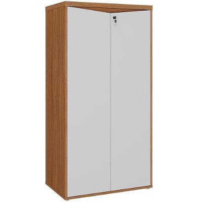 Armário Para Escritório 160cm 02 Portas Com Chave Unik A02 Freijó Branco