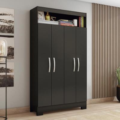 Armário Multiuso 93cm 4 Portas 1 Nicho Tóquio Notável Preto