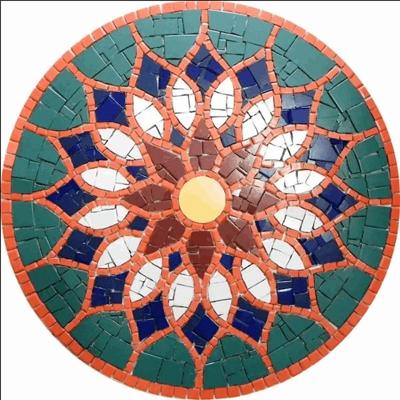 Mandala Indiana Piso Mosaico Vitral árabe Cerâmico Tamanho 180cm