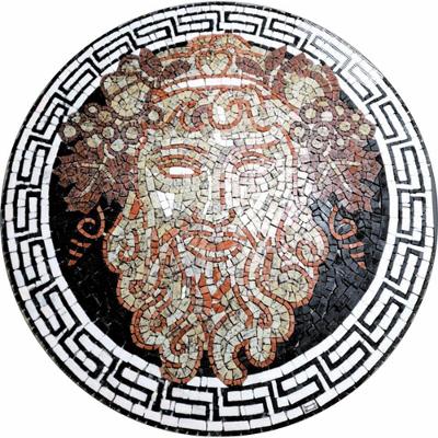 Piso Em Mosaico Romano O Deus Bacco Tamanho 130cm