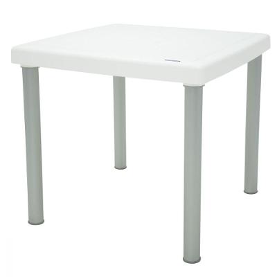Mesa Tramontina Mona 80x80cm Branco Pernas de Alumínio