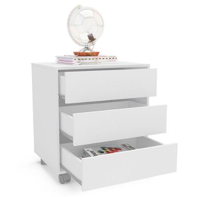 Gaveteiro Mauá 600mm 3 Gavetas com Rodízios Politorno Branco