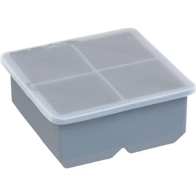 Forma De Gelo Com Tampa Silicone 5x11x11cm Cinza