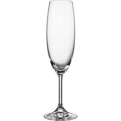 Jg 6pç Taça Champanhe Bohemia Bruna Cristal 220ml 23x6x6cm