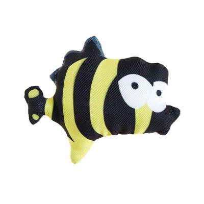 Brinquedo Pet Peixe Nylon Listrado Com Catnip Para Gatos