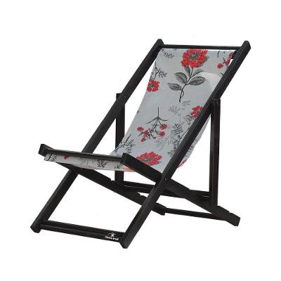 Espreguiçadeira Preguiçosa Dobrável Black Sb-cinza Floral
