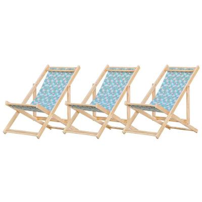 Kit 3 Cadeira Espreguiçadeira Dobrável S-b-triang Azul