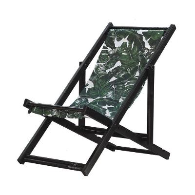 Espreguiçadeira Preguiçosa Dobrável Black Sb-folhas Verdes