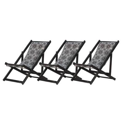 Kit 3 Espreguiçadeiras Dobrável Black Sb-mandala