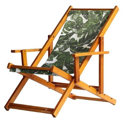 Espreguiçadeira Preguiçosa Dobrável Mel Cb-folhas Verdes