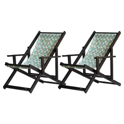 Kit 2 Espreguiçadeiras Dobrável Black Cb-triang Azul