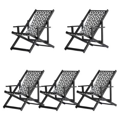 Kit 5 Espreguiçadeiras Dobrável Black Cb-triang Preto
