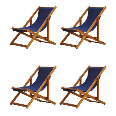 Kit 4 Espreguiçadeira Preguiçosa Dobrável Mel Sb-azul Escuro
