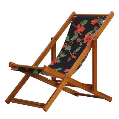 Espreguiçadeira Preguiçosa Dobrável Mel Sb-preto Flores
