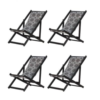 Kit 4 Espreguiçadeiras Dobrável Black Sb-mandala