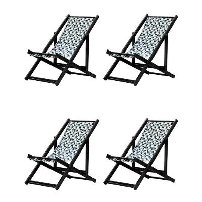 Kit 4 Espreguiçadeiras Dobrável Black Sb-triang Preto