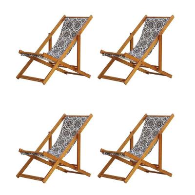 Kit 4 Espreguiçadeira Preguiçosa Dobrável Mel Sb-mandala