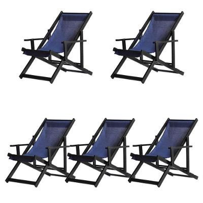 Kit 5 Espreguiçadeiras Dobrável Black Cb-azul Marinho