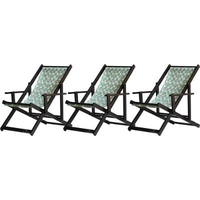 Kit 3 Espreguiçadeiras Dobrável Black Cb-triang Azul