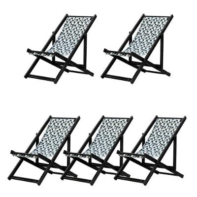 Kit 5 Espreguiçadeiras Dobrável Black Sb-triang Preto