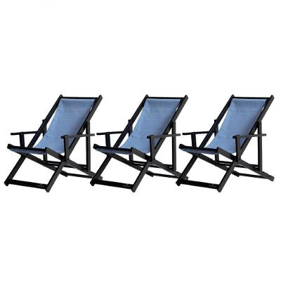 Kit 3 Espreguiçadeiras Dobrável Black Cb-azul