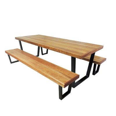 Jogo Mesa E 2 Bancos Industrial Diamond 2,20m Ferragem Preta