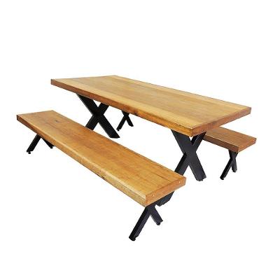 Jogo Mesa E 2 Bancos Industrial Texas 1,50m Ferragem Preta