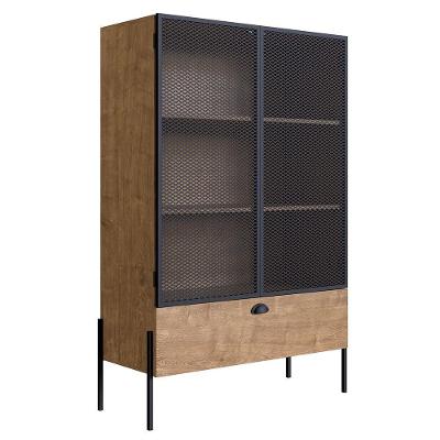 Cristaleira New 140 Cm Vermont E Preto - D'rossi