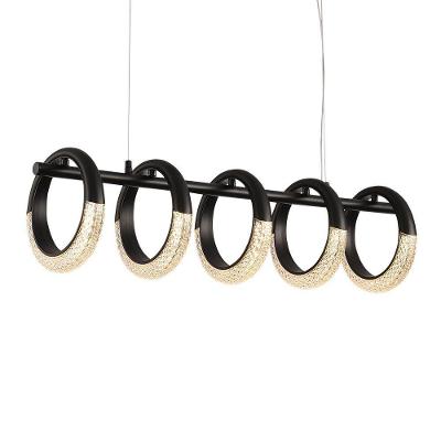 Lustre Pendente Skylight Diamond 3098 Preto Led Bivolt Preto/transparente