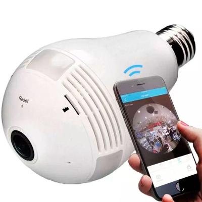 Câmera Lâmpada Espiã Ip Wifi Microfone E Alto-falante Visão 360
