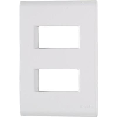 Kit 6 Placa 2 Postos Afastados 4x2 Tramontina Liz Branca